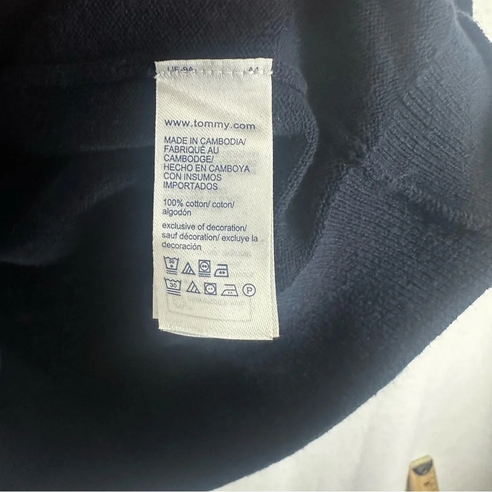 Tommy Hilfiger Quarter Zip Sweater Mens Medium‎ Navy Blue